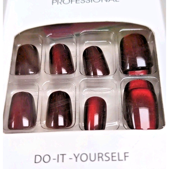 Stick On Press On False Nails Lot Of 6 Packs Pink Blue Red White At Home #2 READ - Picture 11 of 13